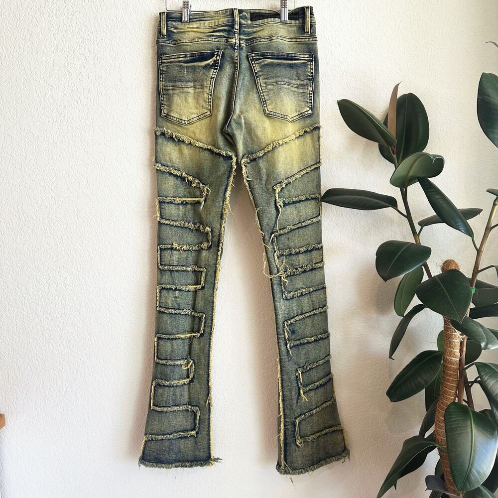 Rockstar Original Slim Stacked Flare Stretch Jeans 30X34 Y2K Streetwear Grunge - Picture 5 of 13
